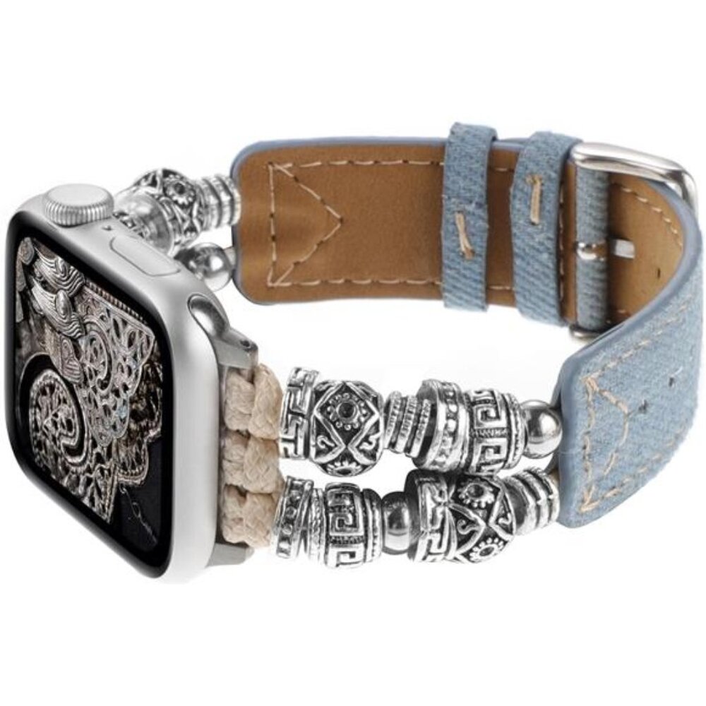NEW Boho Beaded Denim Apple Watch Band
